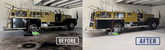 Zorbent Tire Grease Mess Clean Up Before and After