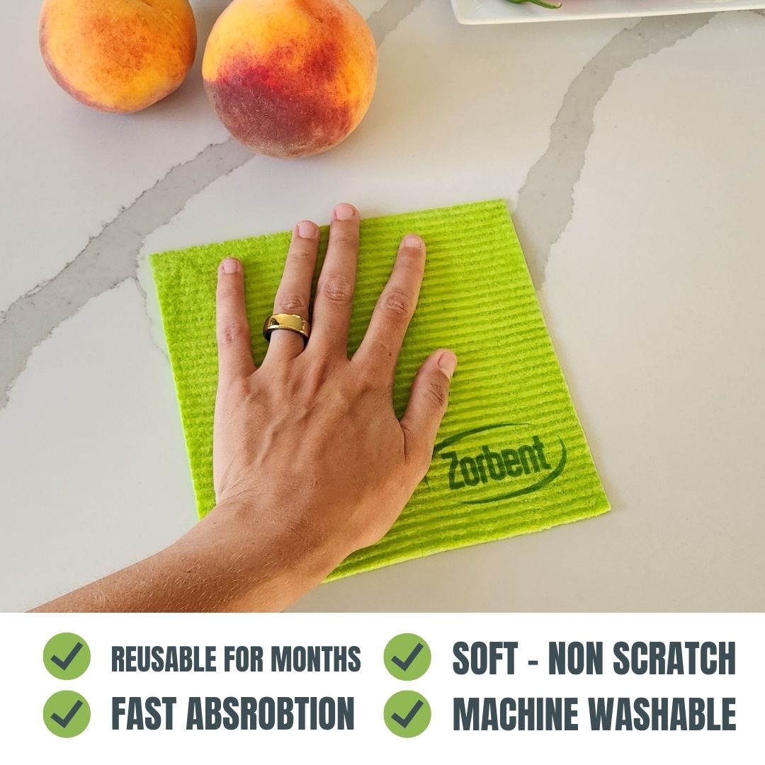 Zorbent® Towel 6pk - Green | Reusable and Compostable