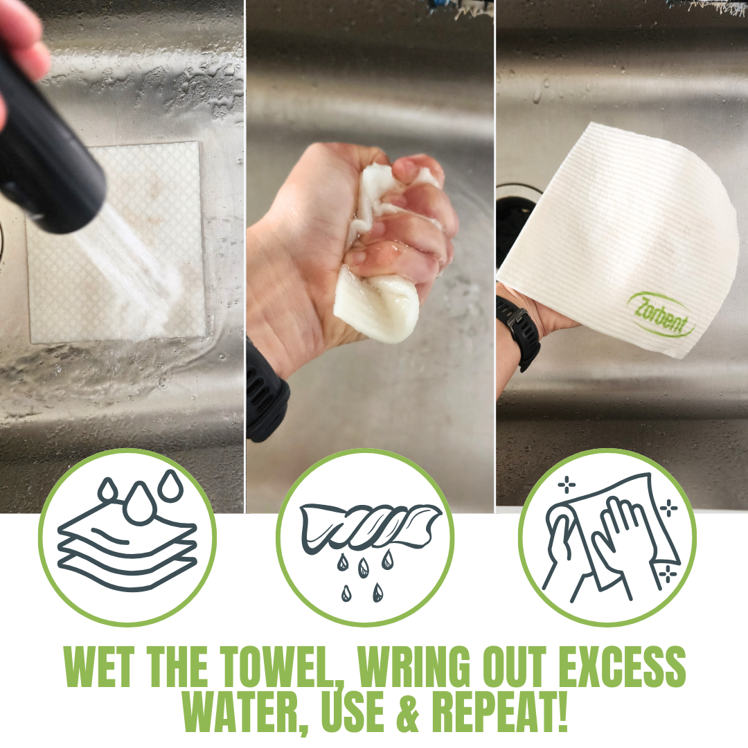 Zorbent® Towel 6pk - Natural | Reusable and Compostable